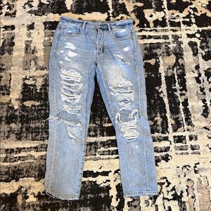 American Eagle Light Wash Distressed Ripped Jeans